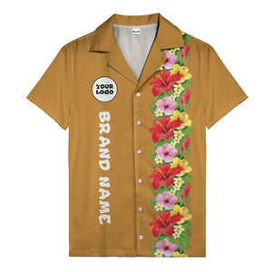 Sunset Hibiscus Explosion Tropical Floral Illustrated Hawaiian Shirt For Men