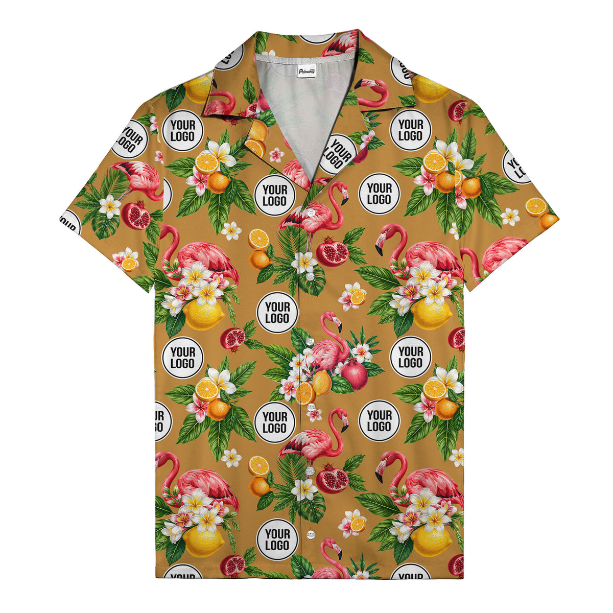 flamingo & pomegranate paradise hawaiian shirt for men
