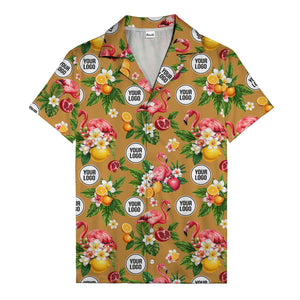 flamingo & pomegranate paradise hawaiian shirt for men