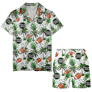 football palm trees ice cubes watercolor hawaiian shirt for men