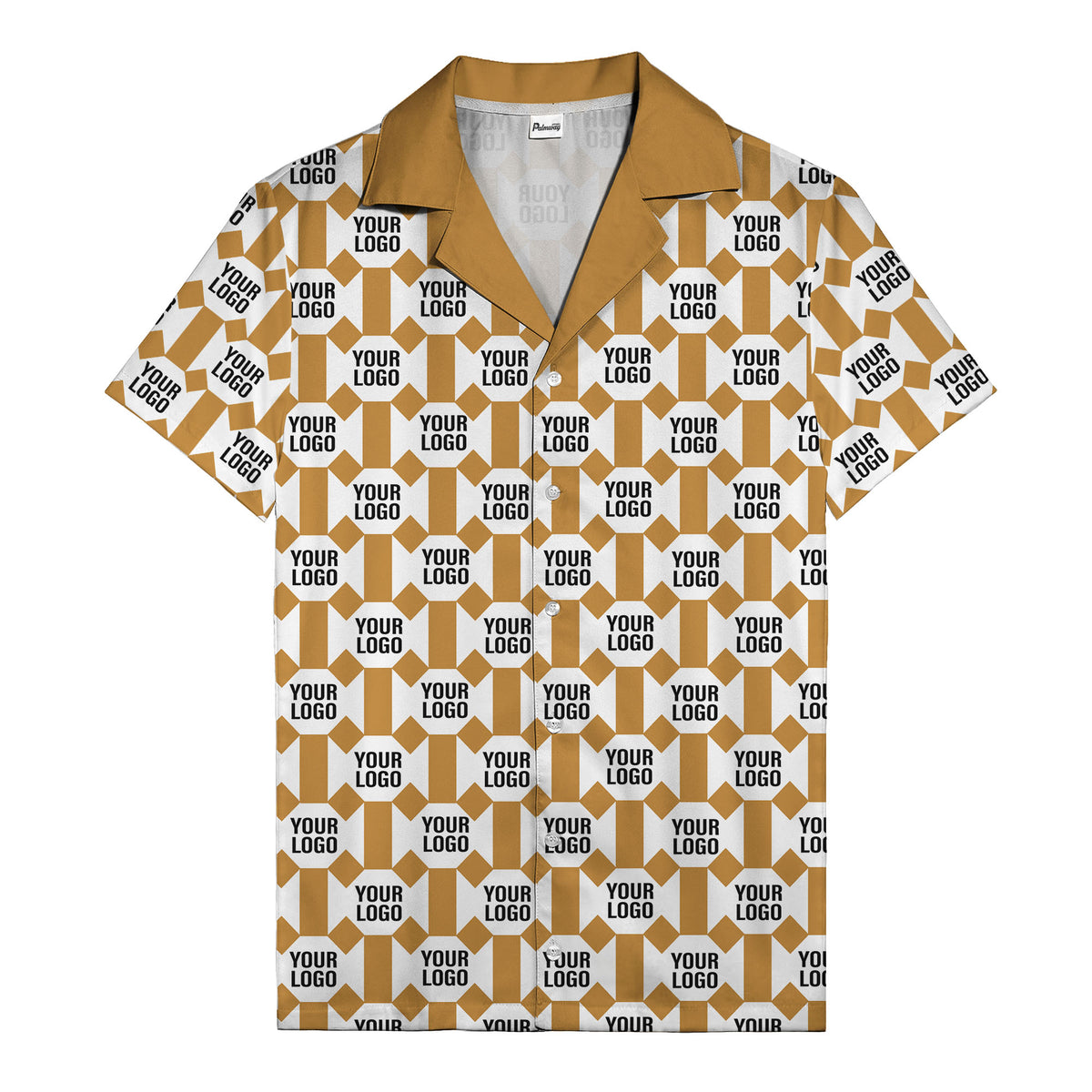 geometric grid logo repeat pattern modern graphic hawaiian shirt