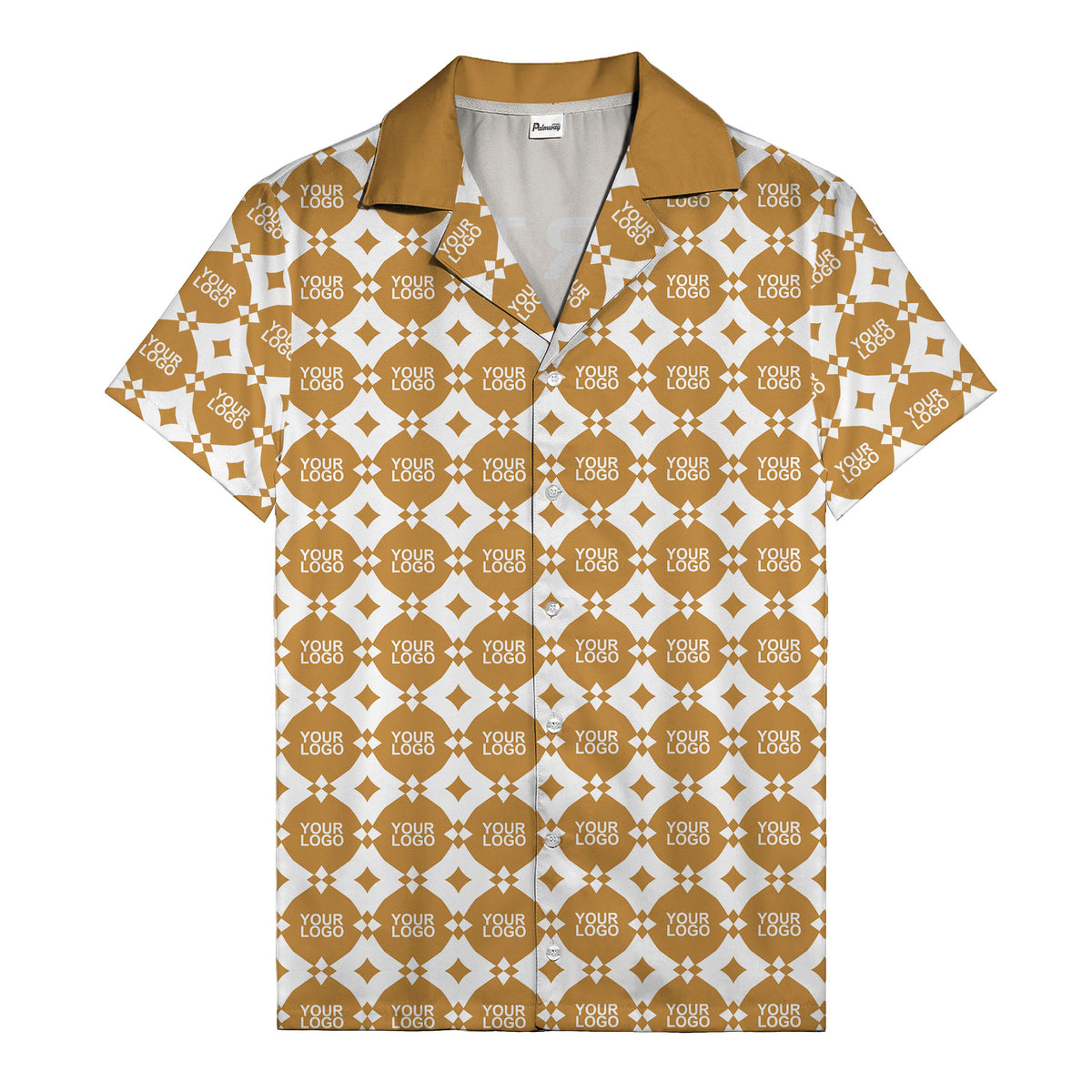gold mon diamond lattice monogram hawaiian shirt for men