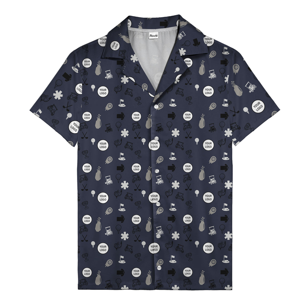 Golf Balls Clubs Carts Trophies Flags Hawaiian Shirt For Men