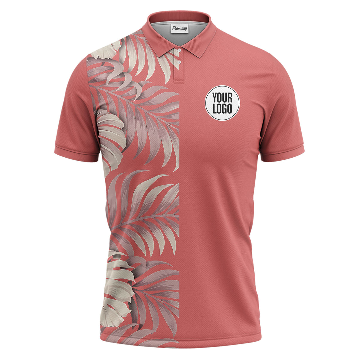illustrated tropical leaf floral summer polo shirt for vacation vibes