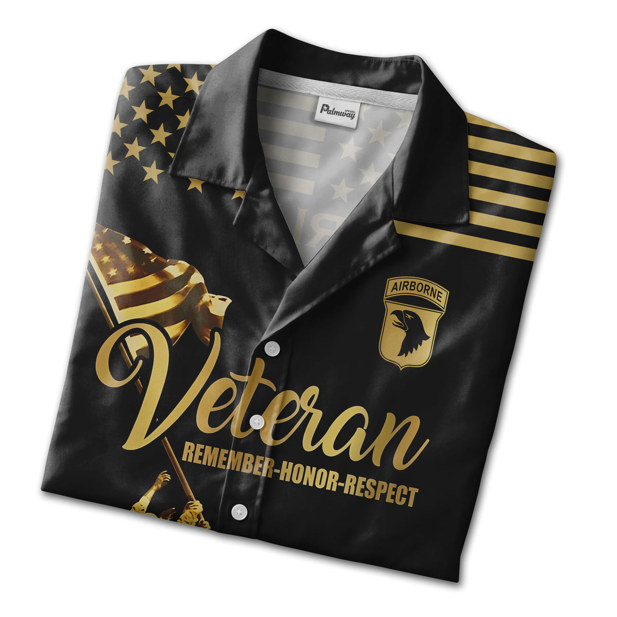 Iwo Jima Flag Raising Patriotic Hawaiian Shirt - Airborne Veteran Eagle Tribute