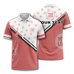 logo repeat diagonal stripe customizable polo shirt for teams