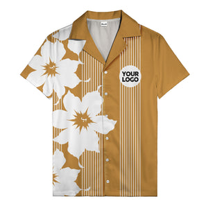 maple leaf & flag stripes patriotic custom multi color hawaiian shirt