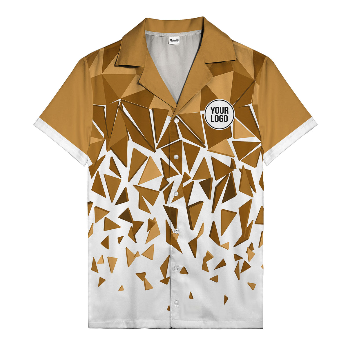 modern abstract triangular geometric hawaiian shirt for men
