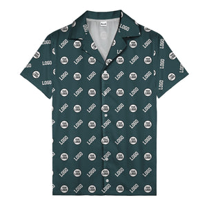 Modern Logo Circle Repeat Blue Hawaiian Shirt For Men