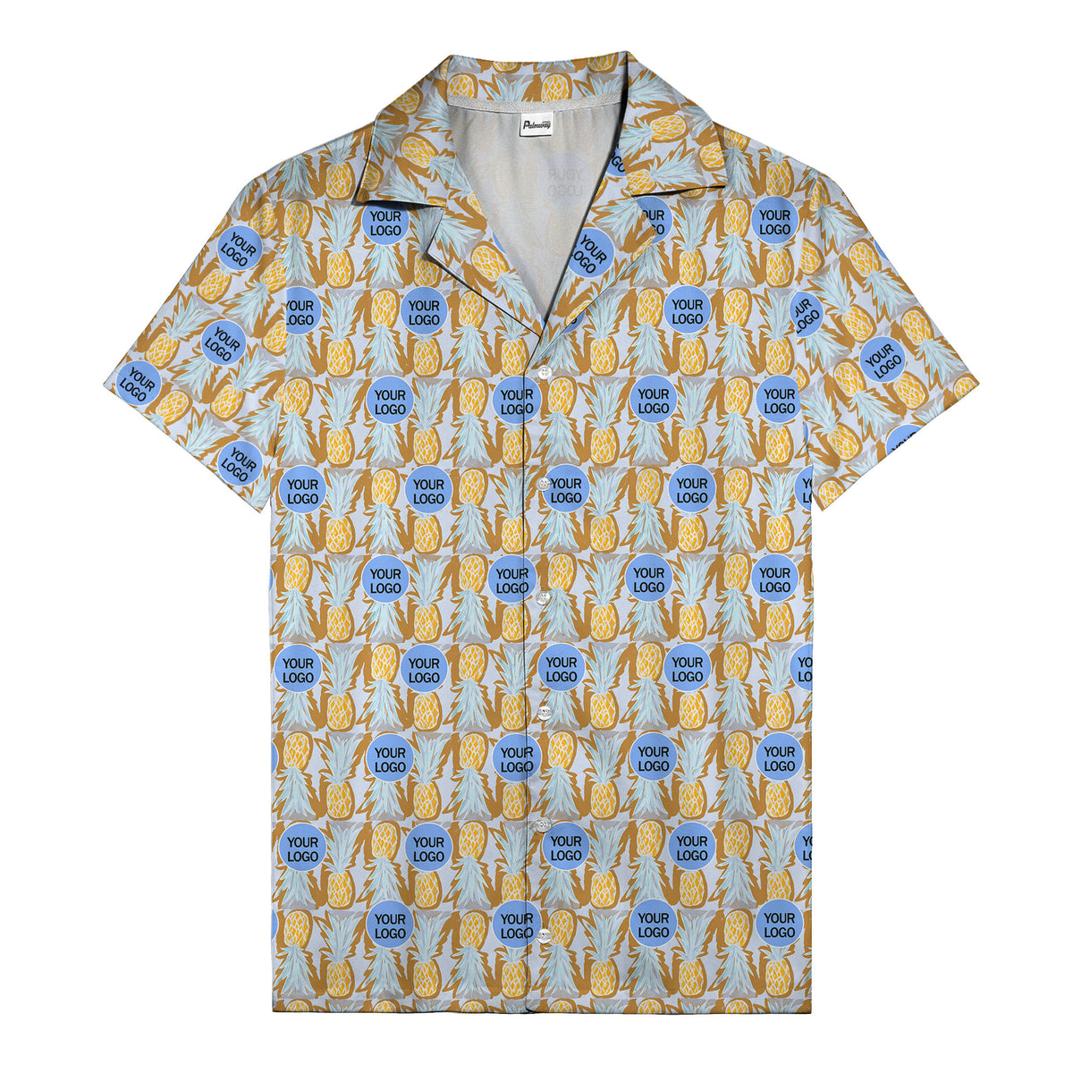 pineapple repeat & custom logo aloha hawaiian shirt