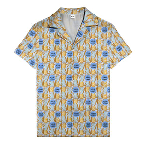 pineapple repeat & custom logo aloha hawaiian shirt