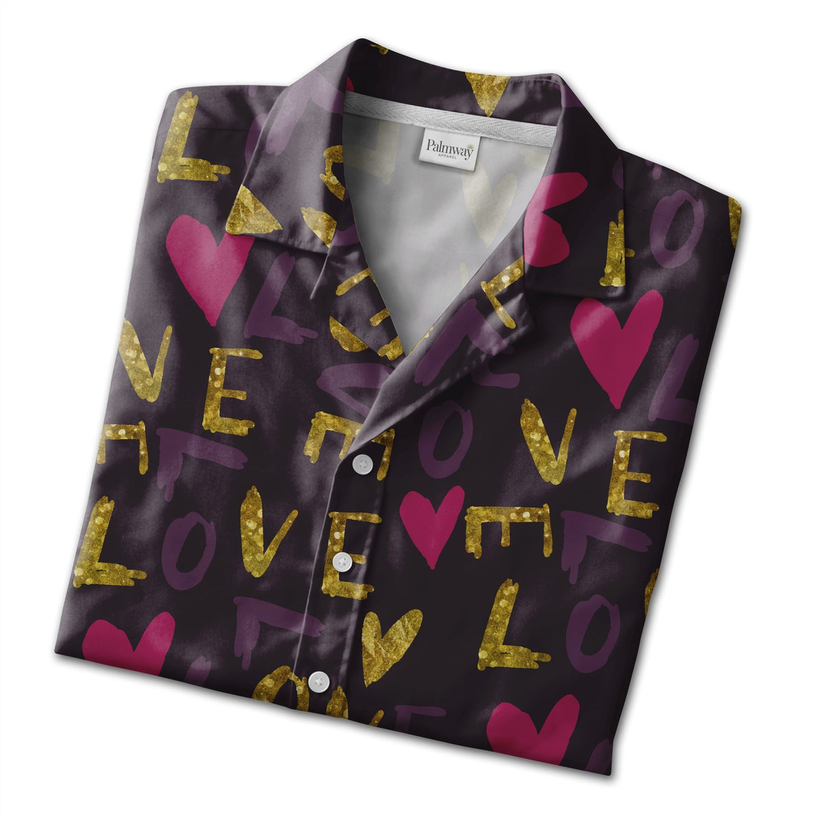 Sweet Pink Hearts Hawaiian Shirt with Large Flowers and Ribbon Bows