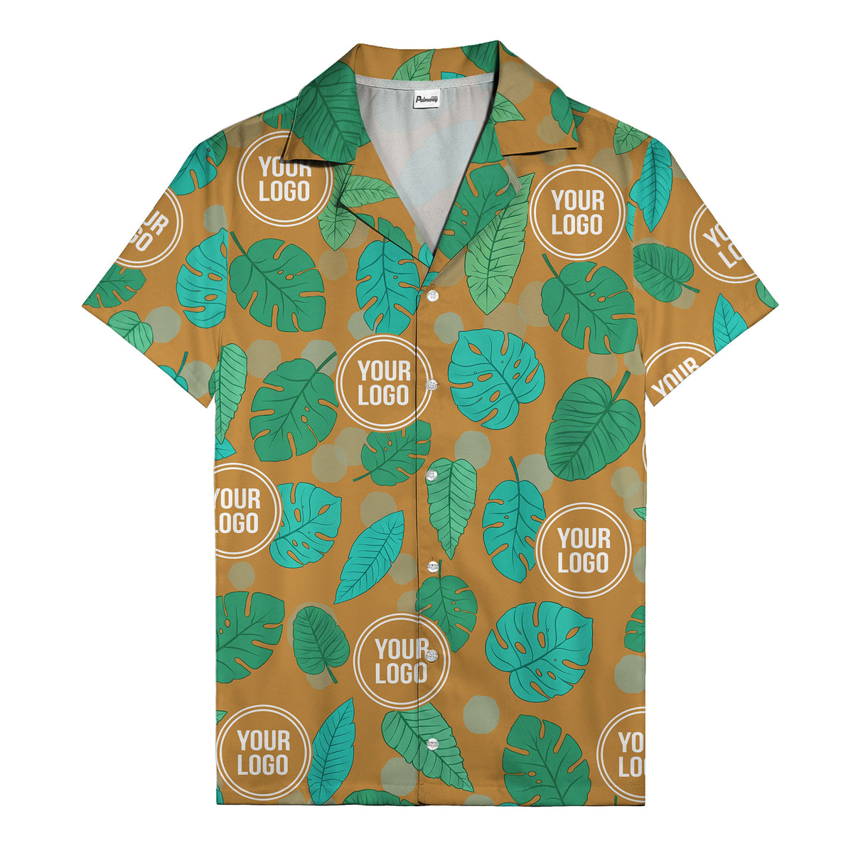 watercolor monstera leaf repeat & signature logo hawaiian shirt