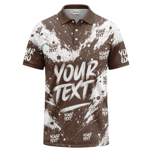 abstract splatter paint with customizable text artistic polo shirt