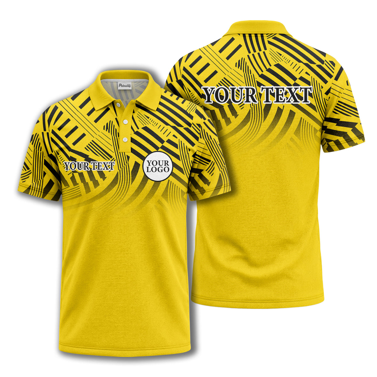 bold geometric stripes customizable polo shirt for men