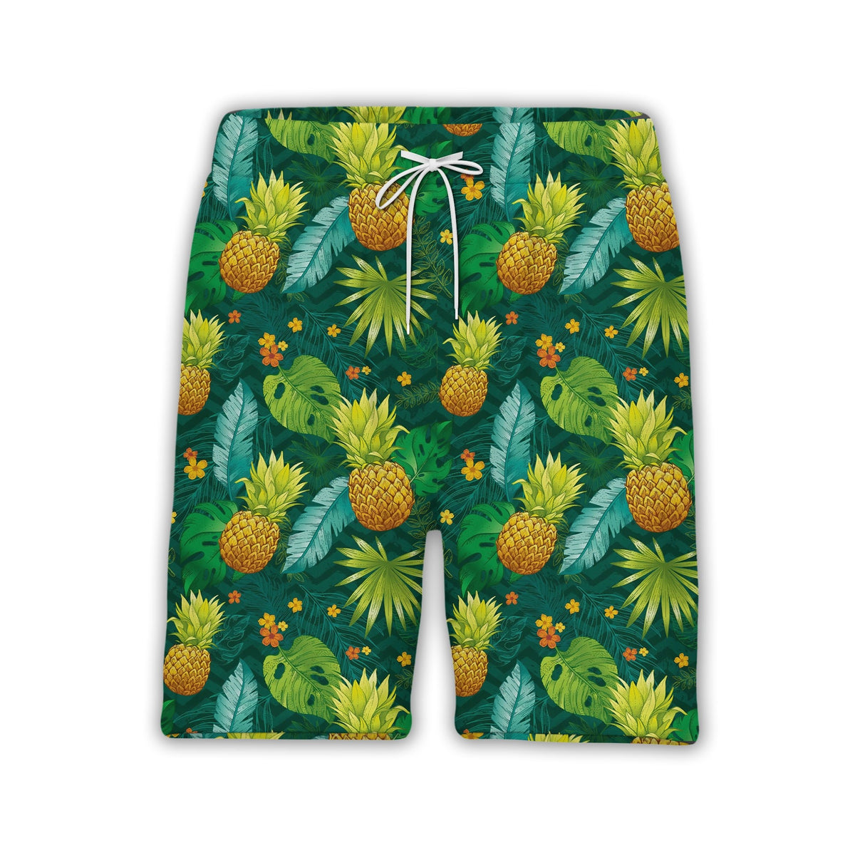 Colorful Hibiscus and Pineapple Hawaiian Shirt Tropical Medley
