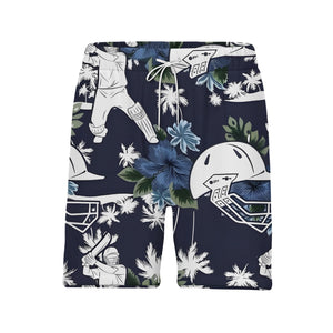 Cricket Sport Hawaiian Shirt - Tropical Players Teal Palm Trees & Floral Design