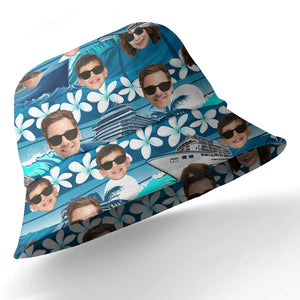 cruise ship silhouettes & plumeria hawaiian shirt
