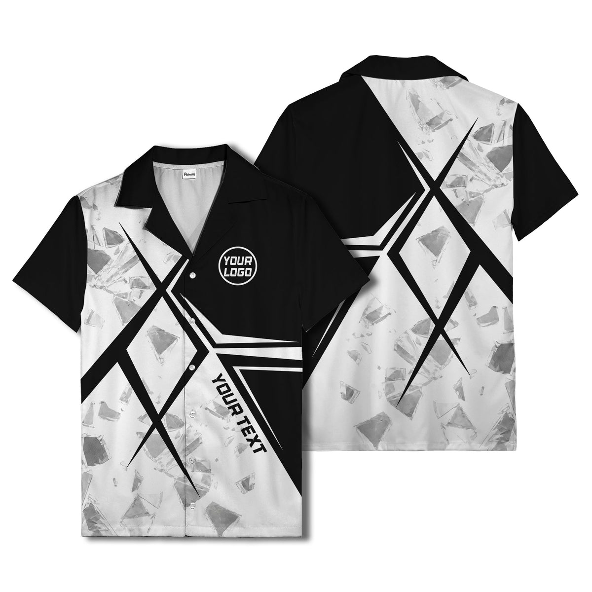 crystal shards & angular lines modern art hawaiian shirt