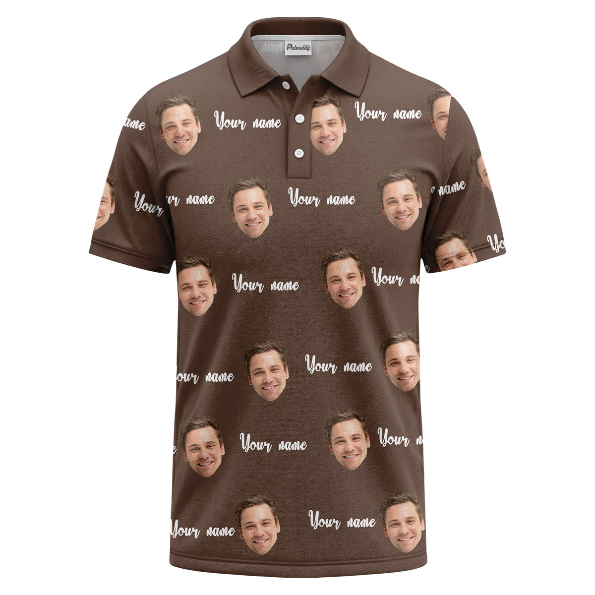 custom face portrait repeat polo shirt