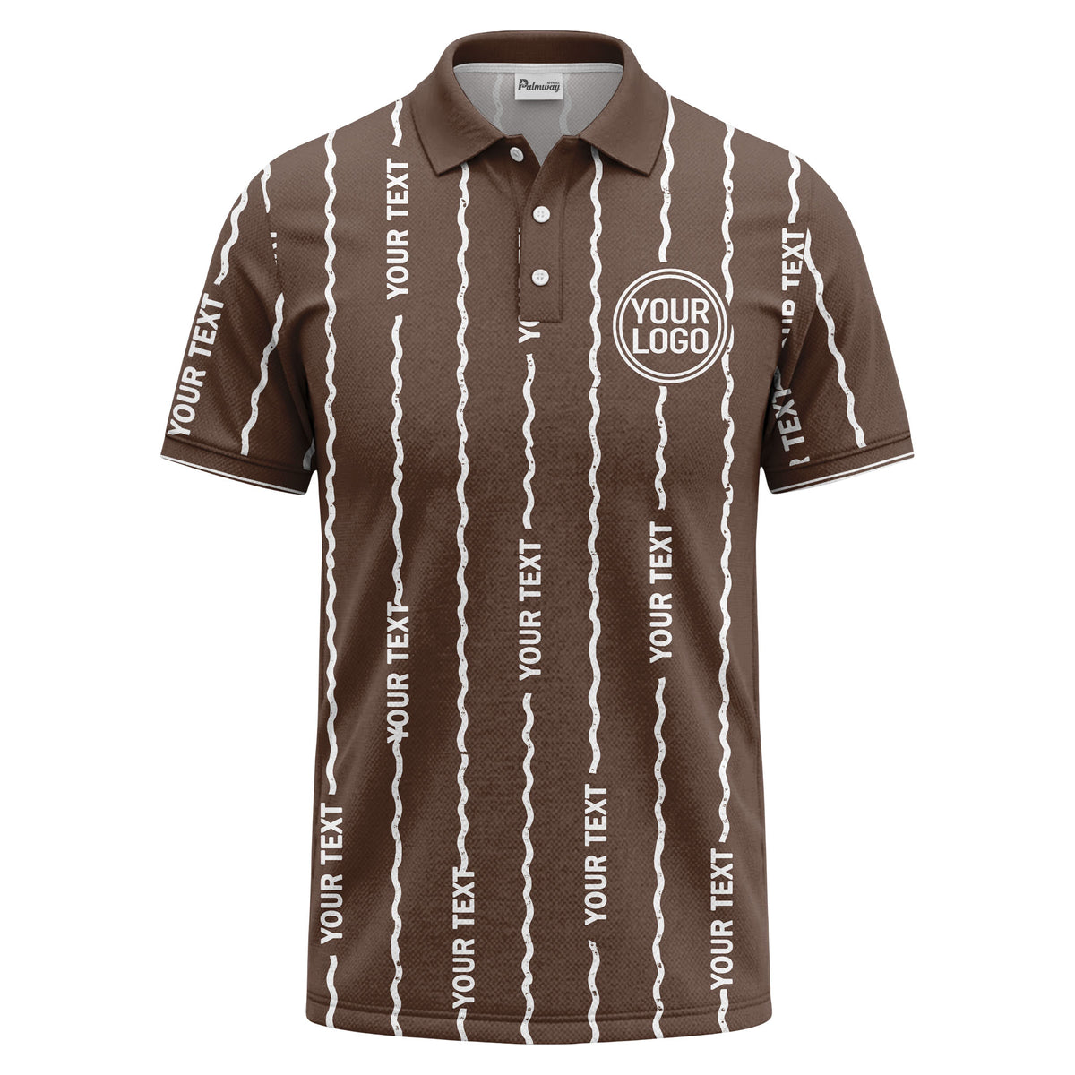 custom logo circle & wavy lines personalized polo shirt