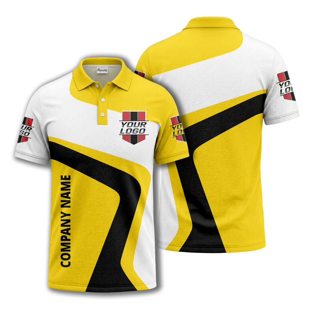 custom logo diagonal stripe corporate polo shirt for business uniforms