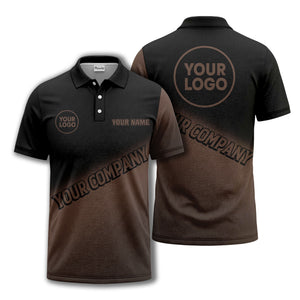 custom logo & name black white gradient corporate polo shirt