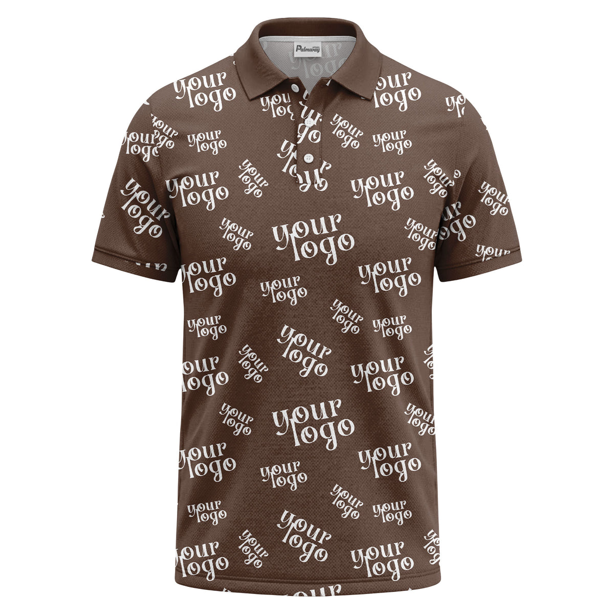 custom logo repeat typography minimalist polo shirt
