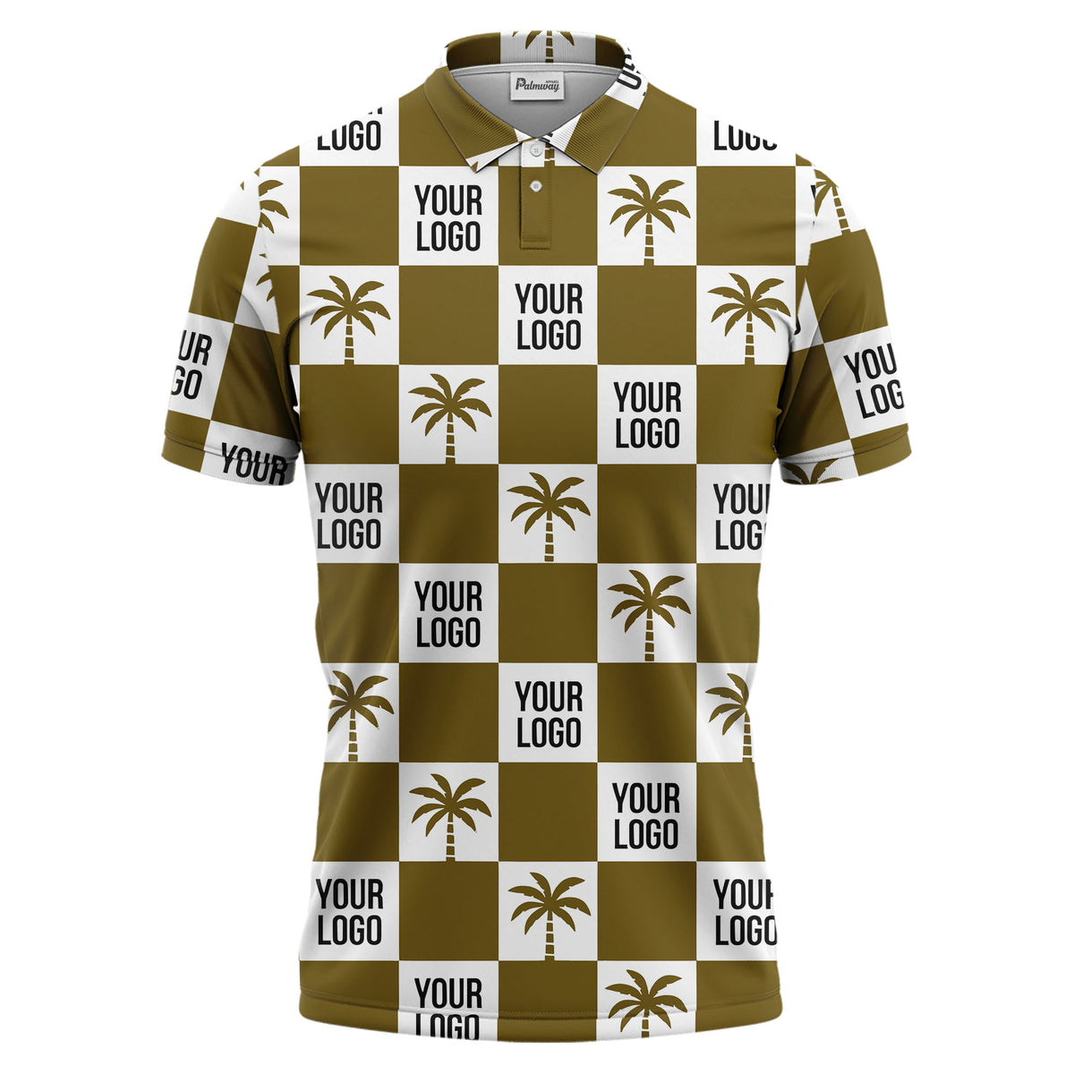 checkered palm tree polo shirt custom polo shirt