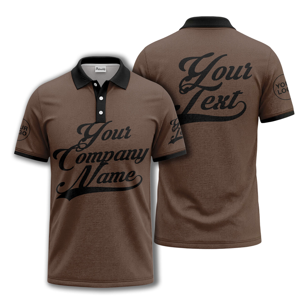 custom script logo corporate casual polo shirt for men