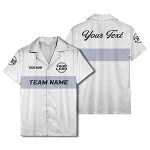 custom team logo & name bowling hawaiian shirt