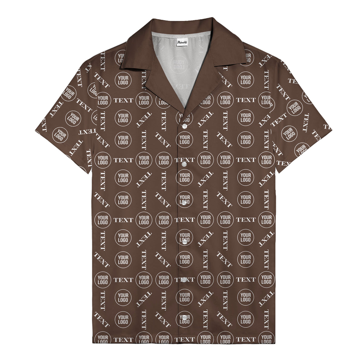 custom text & logo repeat pattern hawaiian shirt