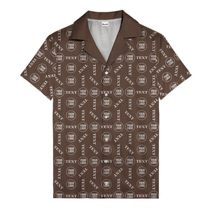 custom text & logo repeat pattern hawaiian shirt