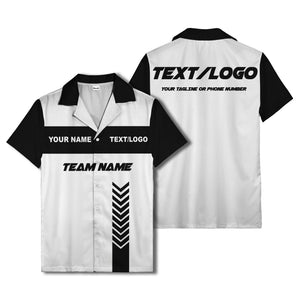 customizable chevron stripes white text graphic hawaiian shirt
