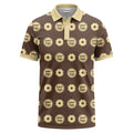 customizable daisy & monogram repeat pattern polo shirt