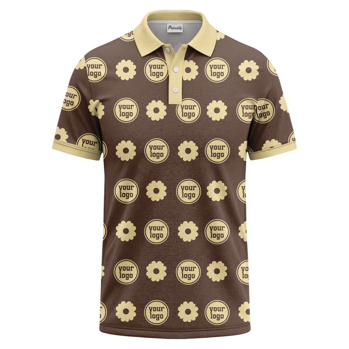 customizable daisy & monogram repeat pattern polo shirt