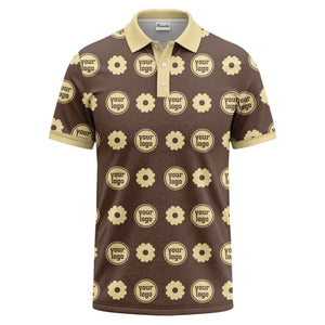 customizable daisy & monogram repeat pattern polo shirt