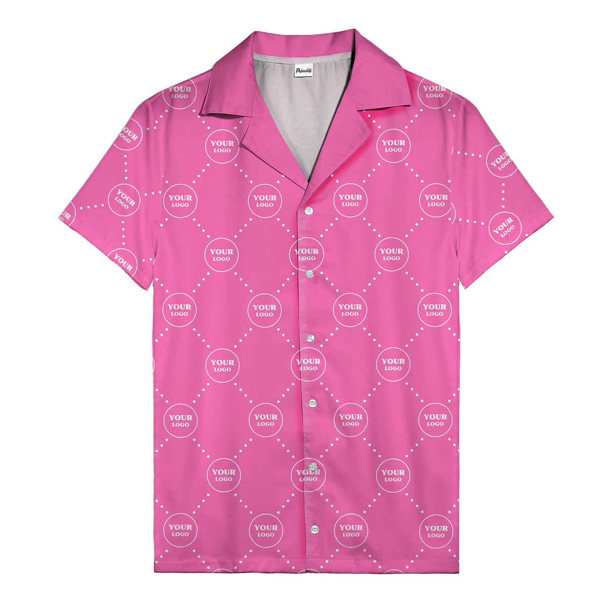 customizable logo circles and dotted lines monochrome hawaiian shirt