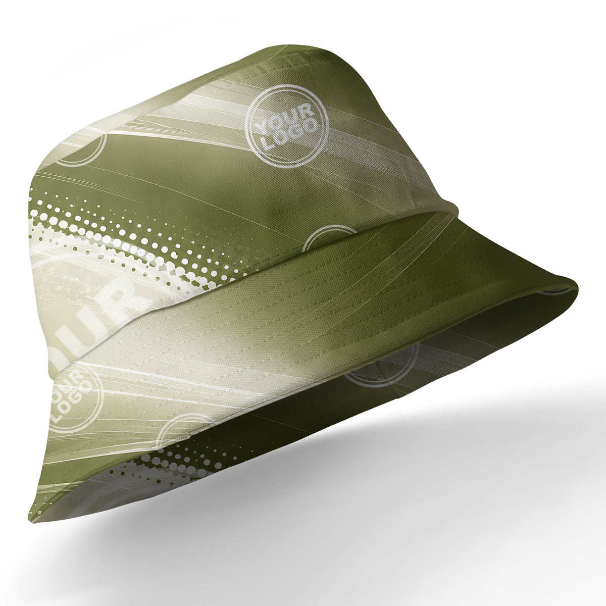 customizable logo circles & diagonal stripes olive green hawaiian shirt