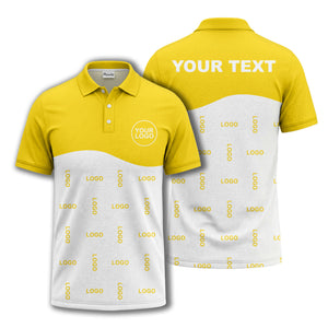 customizable monochrome logo repeat graphic polo shirt for professionals