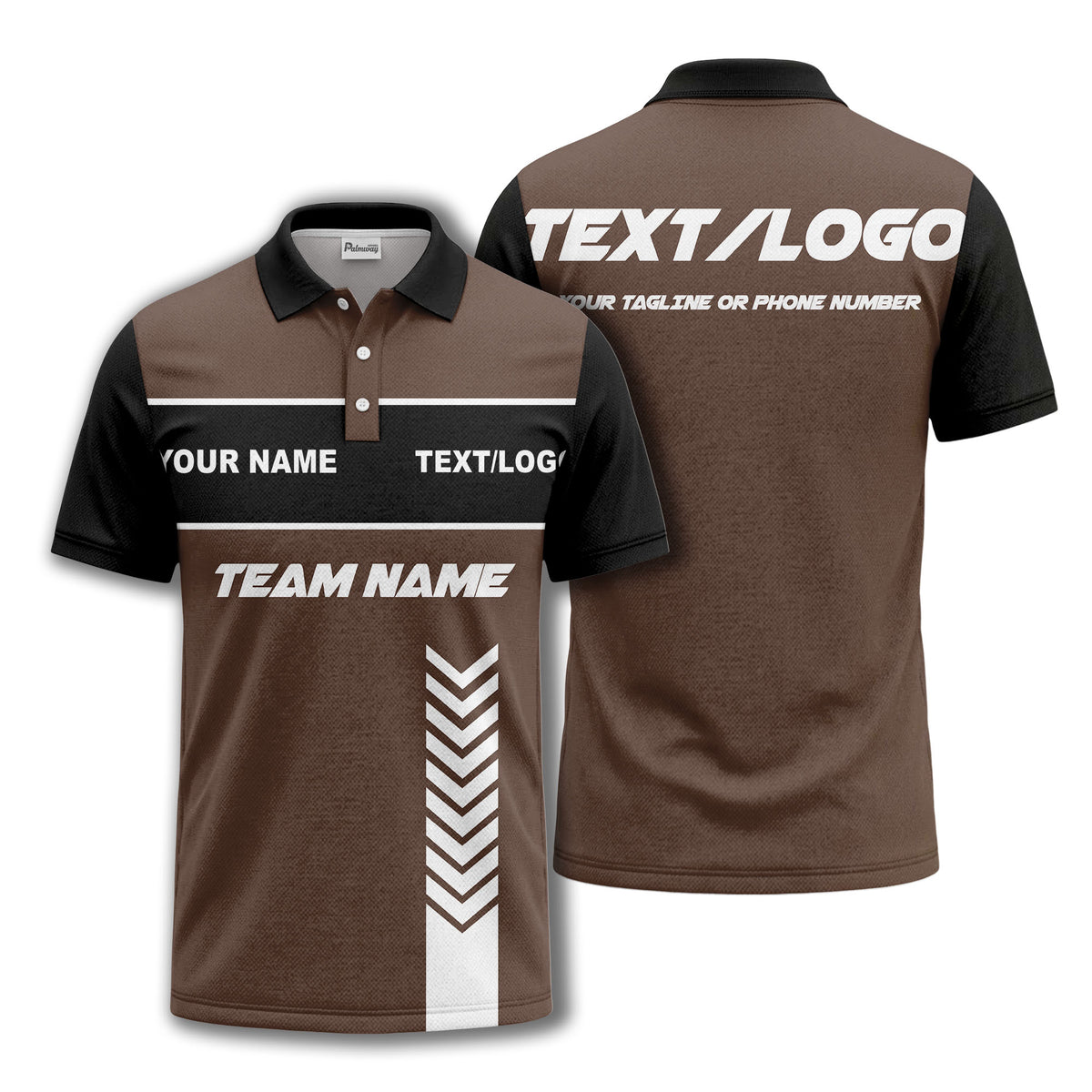 customizable team name chevron stripe polo shirt for men