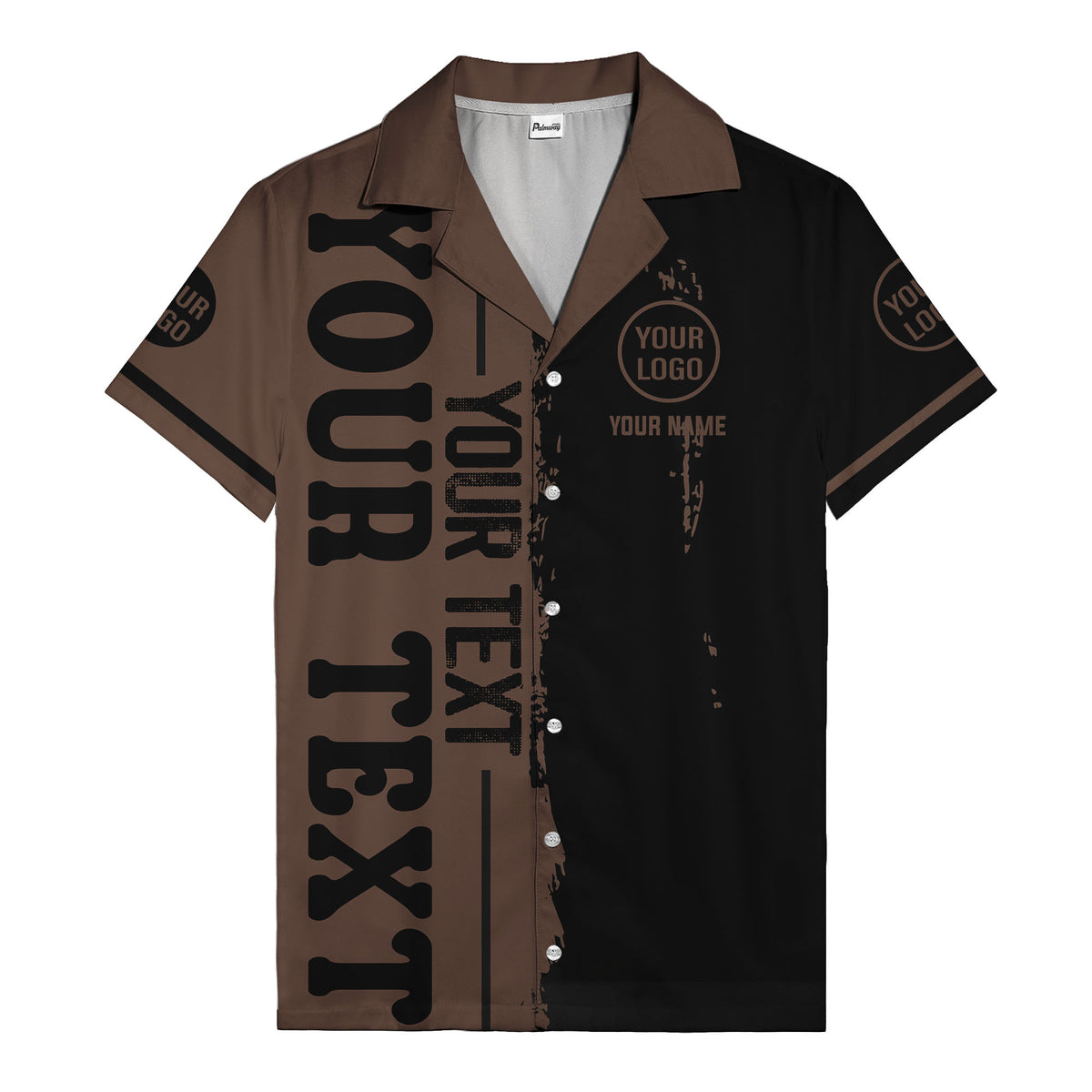 customizable text logo circle personalized hawaiian shirt