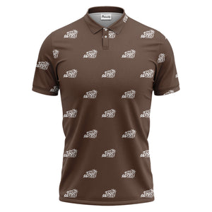 your logo repeat pattern black customizable professional polo shirt