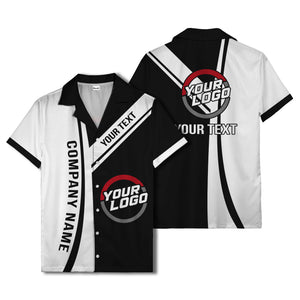 diagonal stripe custom logo company name hawaiian shirt for teams