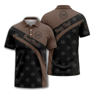diagonal stripe custom logo golf polo shirt