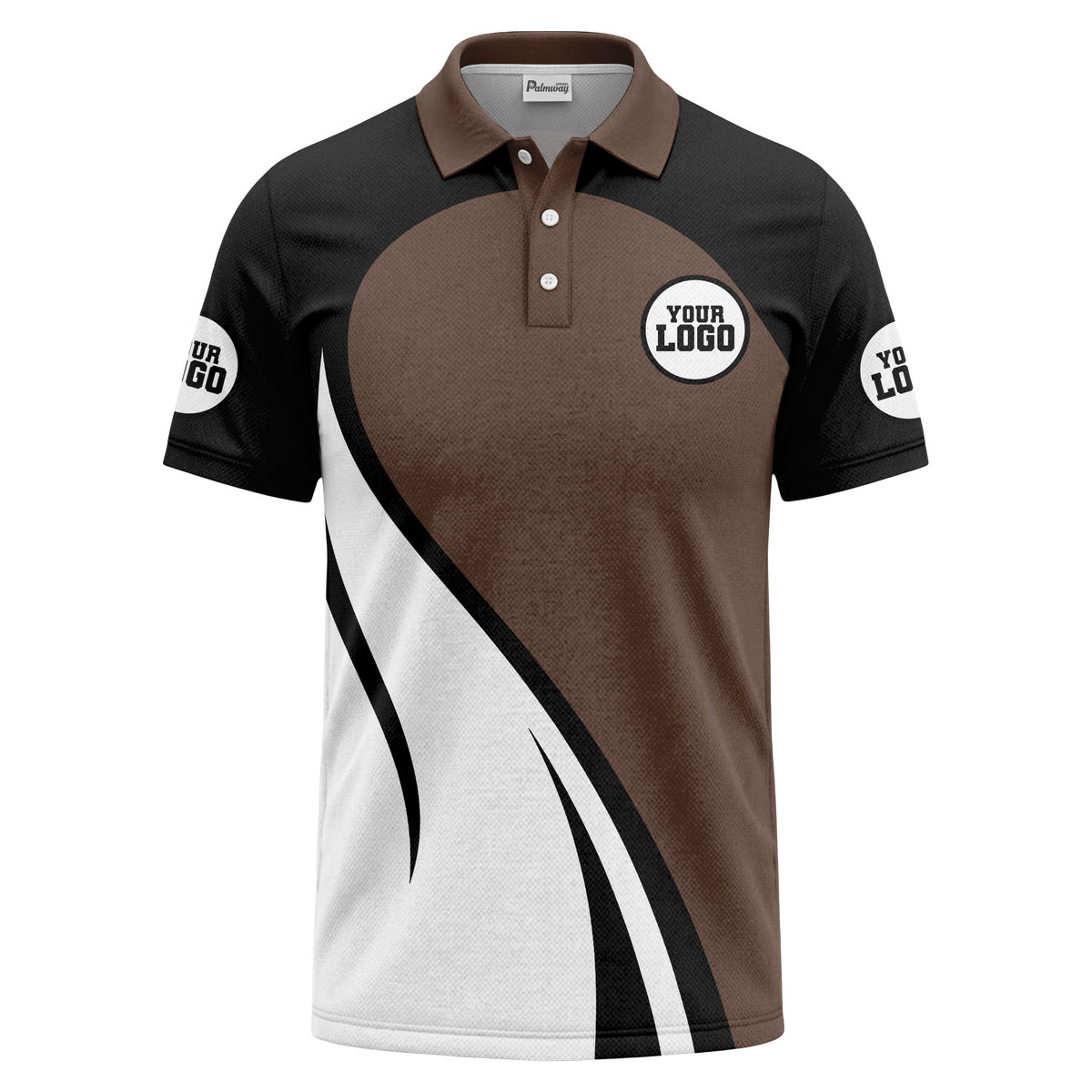diagonal stripe custom logo modern graphic polo shirt