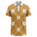 diagonal stripes & repeating custom logo polo shirt for men