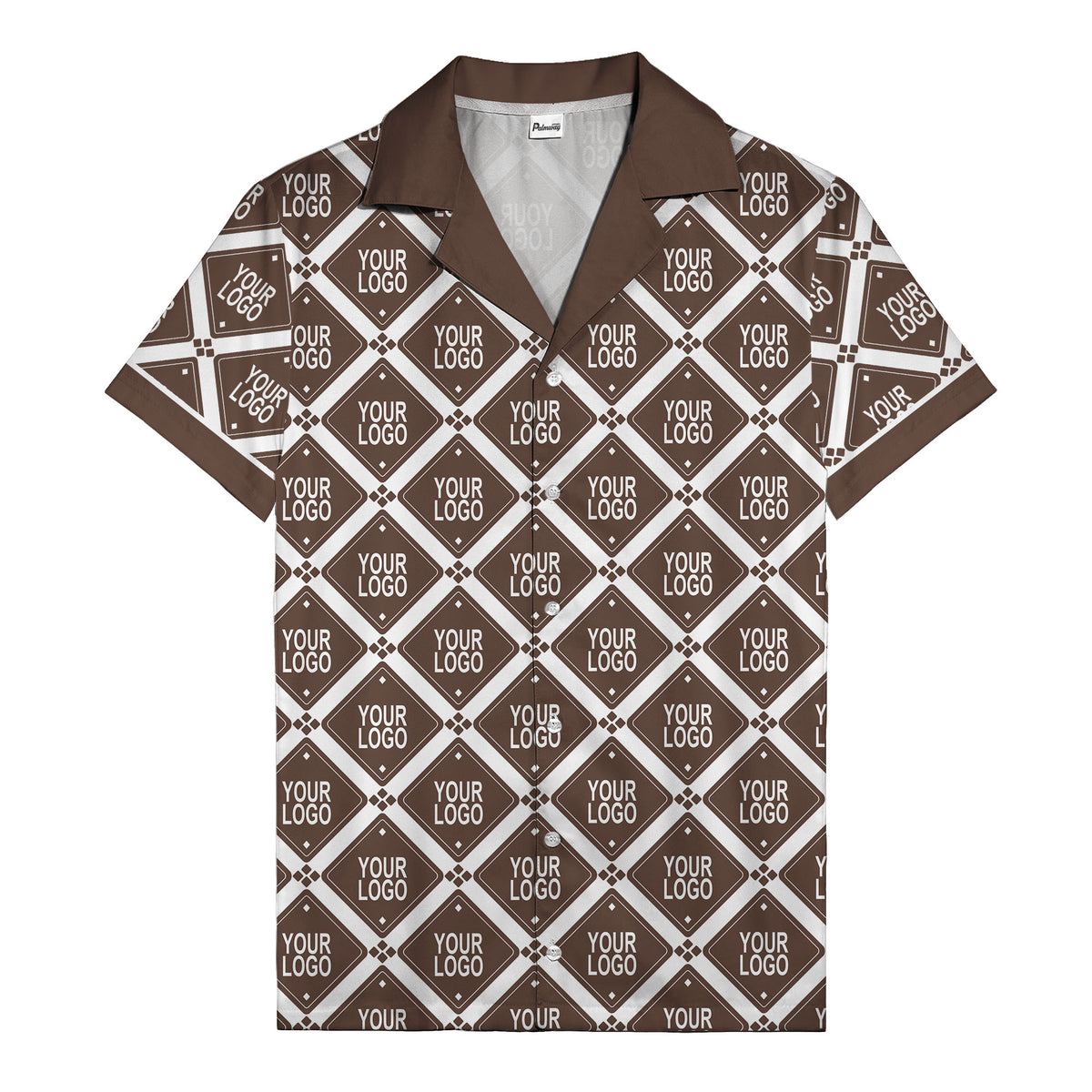 diamond repeat logo geometric hawaiian shirt for men