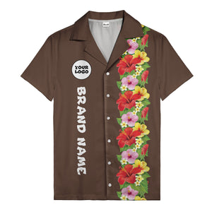 Sunset Hibiscus Explosion Tropical Floral Illustrated Hawaiian Shirt For Men