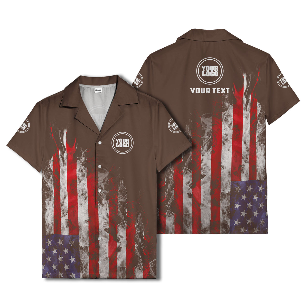 fiery bald eagle & stars stripes hawaiian shirt for men